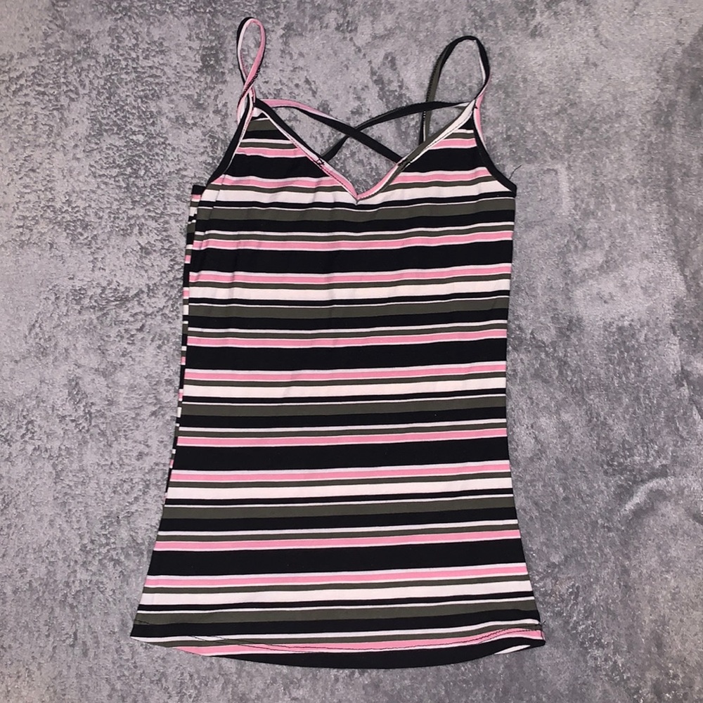 multicolored striped tank top